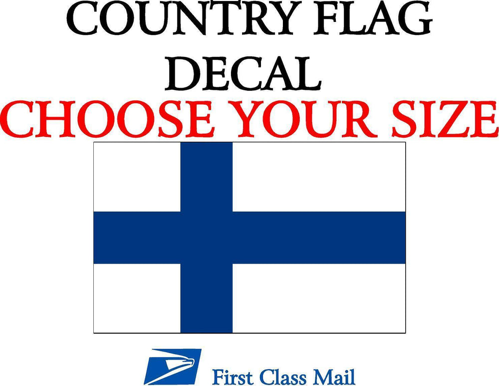 FINNISH COUNTRY FLAG, STICKER, DECAL, 5YR VINYL, STATE FLAG