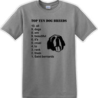 TOP TEN DOG BREEDS-SAINT BERNARD - Dog- Novelty T-shirt