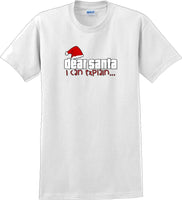 
              Dear Santa I can explain - Christmas Day T-Shirt -12 color choices
            