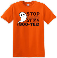 
              STOP STARING AT MY BOO-TEE - Halloween - Novelty T-shirt
            