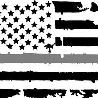 Back Window Distressed American Flag Decal fits trucks cars vans by size