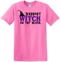 
              Baddest witch on the block - Halloween - Novelty T-shirt
            