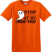 STOP STARING AT MY BOO-TEE - Halloween - Novelty T-shirt