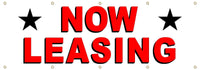 
              NOW LEASING - Advertising Vinyl Banner Flag Sign  printed in the USA
            