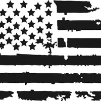Back Window Distressed American Flag Decal fits trucks cars vans by size