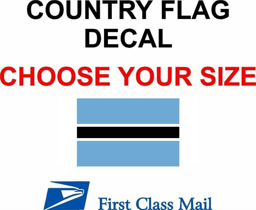 BOTSWANA COUNTRY FLAG, STICKER, DECAL, 5YR VINYL, Country Flag of Botswana
