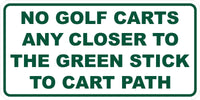 
              Golf Course Aluminum No Carts Direction Sign for the Greens, Fairway & Cart Path
            