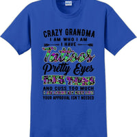 Crazy Tattooed Grandma T-Shirt - 12 color choices
