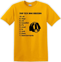 
              TOP TEN DOG BREEDS-SAINT BERNARD - Dog- Novelty T-shirt
            
