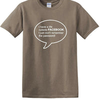 Social Media - Life Outside Facebook Password - Fun shirt - T-shirt TSM08