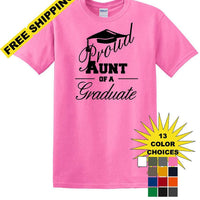 Graduation - PROUD AUNT of a Graduate - shirt - short sleeved T-shirt
