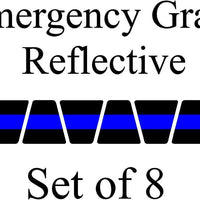 Black w/ Blue Stripe HELMET TETS TETRAHEDRONS HELMET STICKER  EMT REFLECTIVE