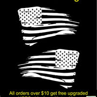 American Flag Distressed Right & Left Vinyl Decal Sticker  14 Colors 6yr vinyl