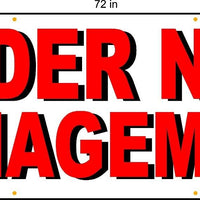 UNDER NEW MANAGEMENT BANNER 2FT X 6FT  Larger Size