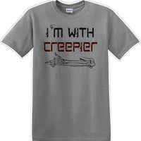 I'M WITH CREEPIER POINTING RIGHT - Halloween - Novelty T-shirt
