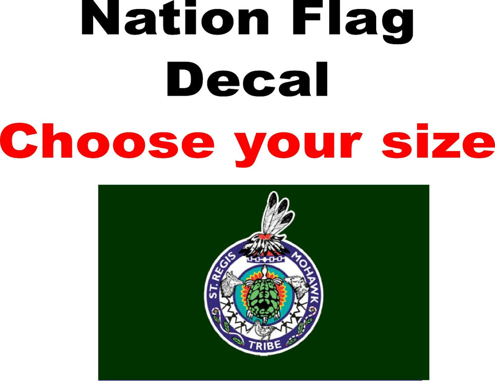 Flag of the St Regis Mohawk Tribe, STICKER, DECAL, 5YR Flag of Mohawk nation