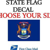 MICHIGAN STATE FLAG, STICKER, DECAL, 5YR VINYL Sate Flag of Michigan