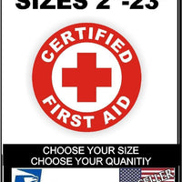 Certified First Aid Hard Hat Decal, Helmet Sticker Safety Labels Safe Worker 6YR