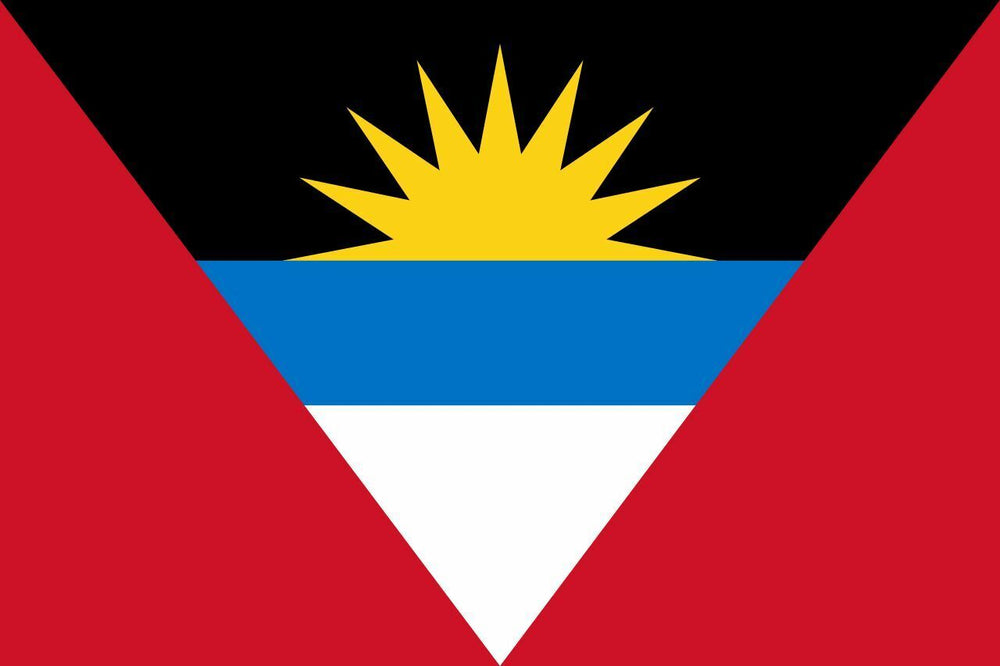 Antigua and Barbuda COUNTRY FLAG STICKER DECAL, 5yr Flag of Antigua and Barbuda