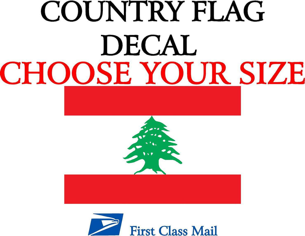LEBANESE COUNTRY FLAG, STICKER, DECAL, 5YR VINYL, STATE FLAG