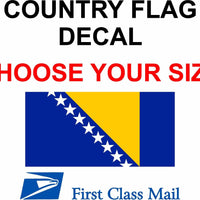 BOSNIA AND HERZEGOVINA COUNTRY FLAG, STICKER, DECAL, 5YR VINYL,Country FLAG