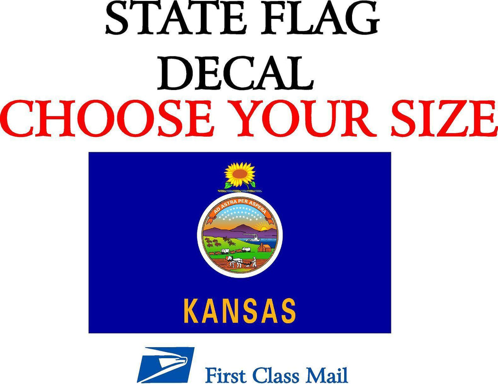 KANSAS STATE FLAG, STICKER, DECAL, 5 YR VINYL State Flag of Kansas