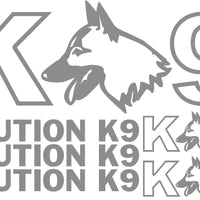 Caution K9 Unit Set - Die-cut Vinyl Decal -Car / Truck / Window Sticker Kit - K1