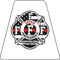 UNPAID FIREFIGHTER HELMET TETS TETRAHEDRONS HELMET STICKER white REFLECTIVE