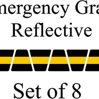 Black w/ Yellow Stripe HELMET TETS TETRAHEDRONS HELMET STICKER  EMT REFLECTIVE