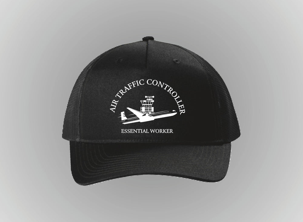Air Traffic Controller Hat trucker snap back Black. support airport