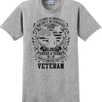 Blood Sweat and Tears, Veterans day Soldier USA Support T-Shirt