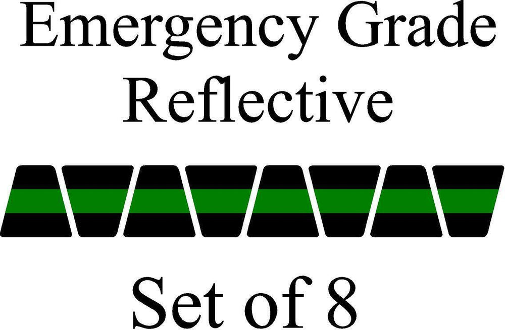 Black w/ Green Stripe HELMET TETS TETRAHEDRONS HELMET STICKER  EMT REFLECTIVE