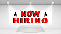 
              NOW HIRING - Advertising Vinyl Banner Flag Sign  printed in the USA
            