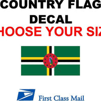 DOMINICA COUNTRY FLAG, STICKER, DECAL, 5YR VINYL, STATE FLAG