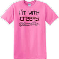I'M WITH CREEPY POINTING LEFT - Halloween - Novelty T-shirt