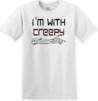 
              I'M WITH CREEPY POINTING LEFT - Halloween - Novelty T-shirt
            