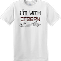 I'M WITH CREEPY POINTING LEFT - Halloween - Novelty T-shirt