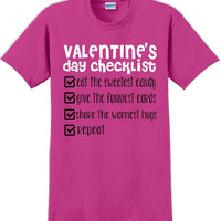 Valentine's Day Checklist  - Valentine's Day Shirts - V-Day shirts