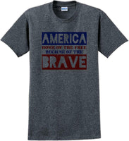 
              HOME OF THE FREE, BECAUSE OF BRAVE Veterans day Soldier USA Support T-Shirt
            