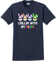 
              Chillin with my PEEPS - Distressed Design adult Easter T-shirt SM-5XL 13 COLORS
            