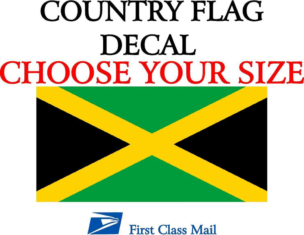 JAMAICAN COUNTRY FLAG, STICKER, DECAL, 5YR VINYL, STATE FLAG