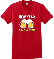 
              New Year Grab a beer - New Years Shirt -12 color choices
            