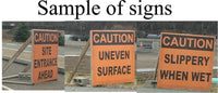 
              Coroplast Construction Signs - 48" x 48" - Qty 2 - Danger Low Overhead Clearance
            