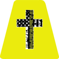 
              Thin Army green Cross - YELLOW TETS TETRAHEDRONS HELMET STICKER FIRE REFLECTIVE
            