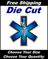 
              The Star of Life Chrome Printed laminated six-pointed star EMS High Def. Decal
            