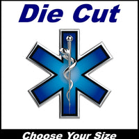 The Star of Life Chrome Printed laminated six-pointed star EMS High Def. Decal