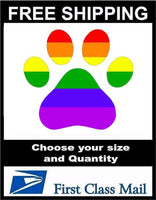 
              Gay Pride Rainbow Paw Print LGBT Vinyl Decal Bumper Sticker 5yr
            