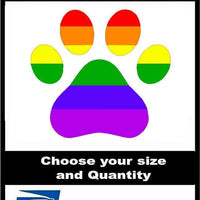 Gay Pride Rainbow Paw Print LGBT Vinyl Decal Bumper Sticker 5yr