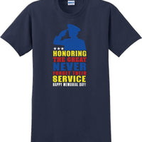 HONORING THE GREAT NEVER FORGET, Veterans day Soldier USA Support T-Shirt