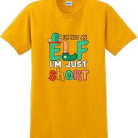 I'm not and Elf I'm just short - Christmas Day T-Shirt -12 color choices
